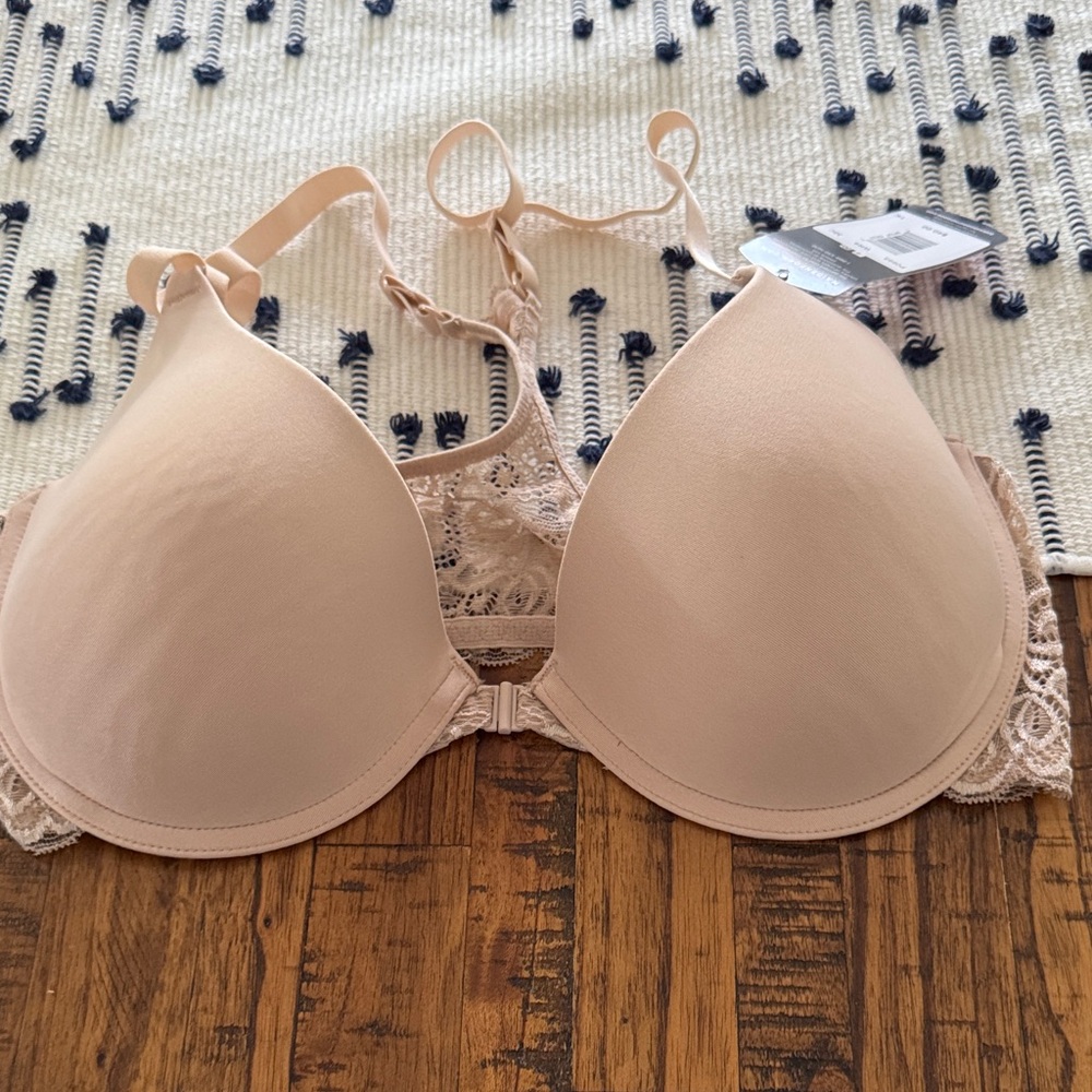 Maidenform Lace Accent Racerback Bra in Beige
